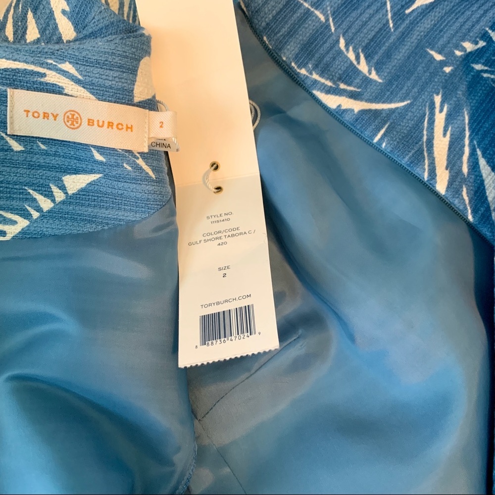 Tory Burch Gulf Shore Tabora Mini Blue Dress Size 2 - Picture 9 of 12